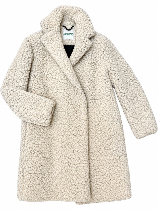 Kenzo Jackets & Blazers - Kenzo Cream Textured Teddy Faux Shearling Coat